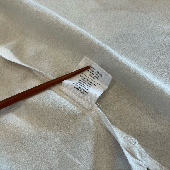 Oak + Fort | V-Neck Shift Midi Shirtdress | Milky Cream | Size Small - Picture 9 of 14